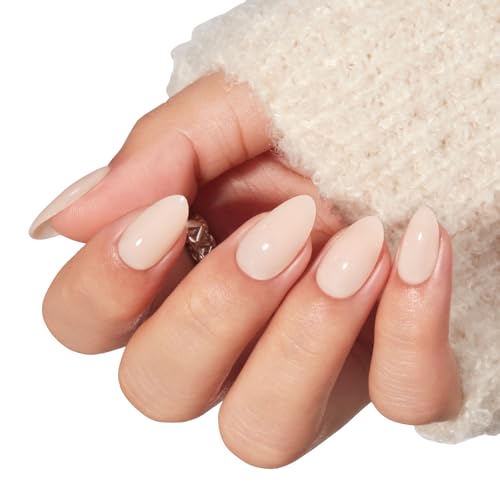Modelones A5-Nude Short Almond Press-On Nails 32Pcs with Glue & Tools