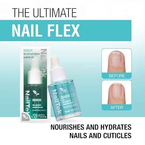 Nail Tek Renew Cuticle Oil ? Nourishing & Hydrating Cuticle Treatment, Moisturizing Nail Care, Softens Dry Cracked Cuticles, Promotes Healthy Nails Growth, 0.5 fl oz
