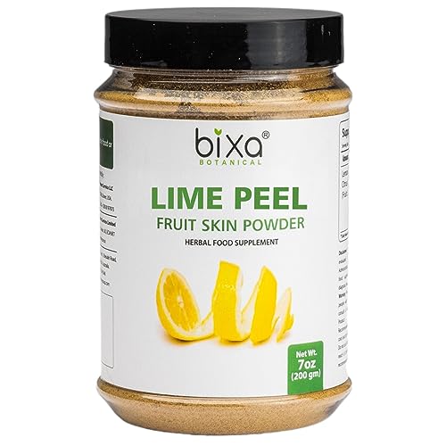 Lime Peel Powder (Citrus Auratifolio) Natural Skin Care for Skin Vitality | Ayurvedic Herb for rehydrates Skin | Can Also Help for Teeth whitening by Bixa Botanical (200g)