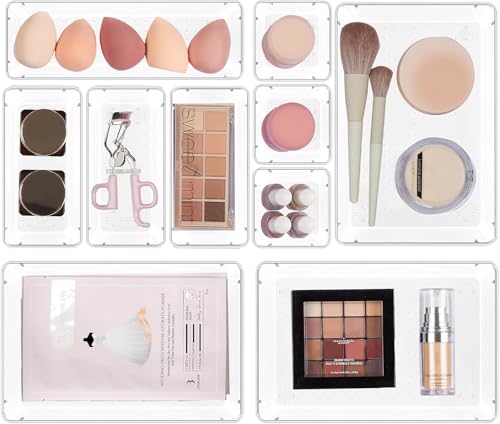 Vtopmart 10-Piece Makeup Drawer Organizer Set – Clear Acrylic Bins