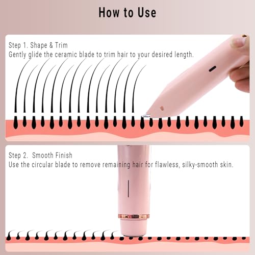 Rechargeable 2-in-1 Bikini Trimmer & Shaver for Women - IPX7 Waterproof