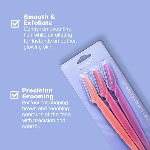 Diamond Cosmetics Eyebrow Razor & Dermaplaning Tool - 12 Pack