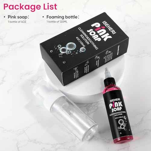 Ultra Concentrated Pink Soap 4OZ with Foaming Bottle 120ml, Tattoo Soap Tattoo Supplies for Tattoos Piercings, Clean Skin Equipment