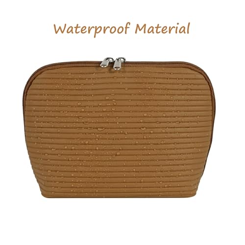 Travel Makeup Bag with Brush Holders & Compartments