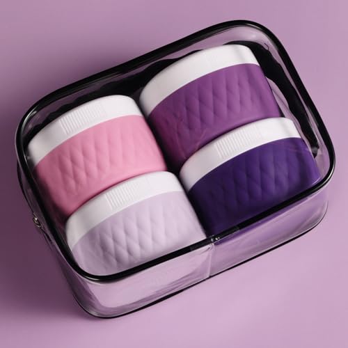 TSA Approved Travel Cream Jars 2oz - Leak-Proof Silicone, 4 Pack