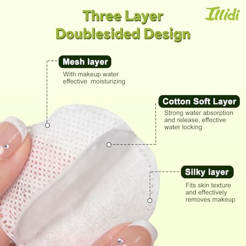 100% Cotton Rounds (150 Count) - Dual-Texture Makeup Remover Pads