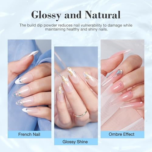 AZUREBEAUTY Clear Nail Dip Powder - 1oz Crystal Clear Builder Powder