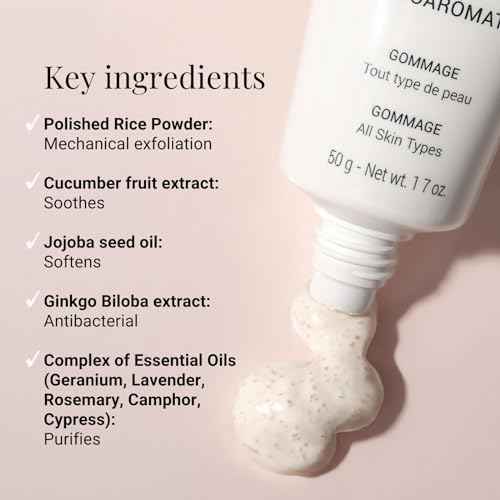 G.M. COLLIN Phytoaromatic Gommage | Exfoliating Facial Scrub with Rice Powder and Jojoba | Refines Skin Texture & Revitalizes | Soothes