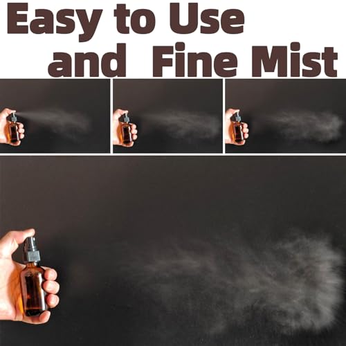 4 Pack 2oz Amber Glass Spray Bottles with Fine Mist Nozzle