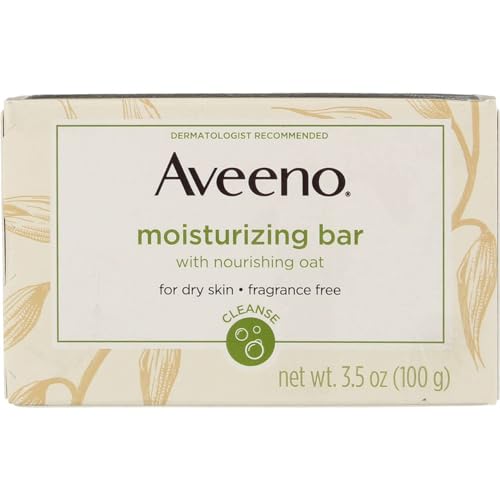 Aveeno Gentle Moisturizing Bar Facial Cleanser with Nourishing Oat for Dry Skin, Fragrance-free, Dye-Free, & Soap-Free, 3.5 oz