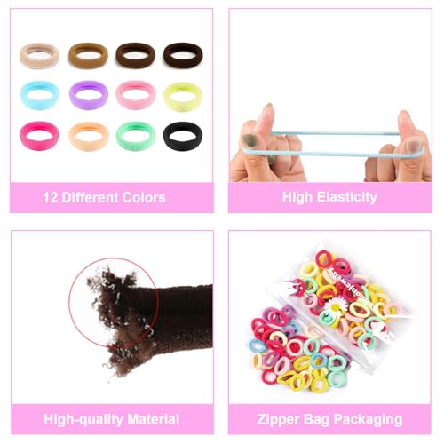300Pcs Baby Hair Ties Soft Cotton Elastics No Pull