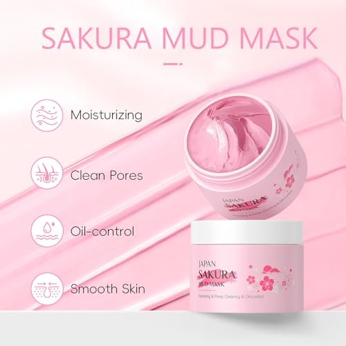 Sakura Skin Care Set, Skincare Gifts For Teenage Girls, Deep Clean, Lasting Moisture, Soothing Repair, Firm Skin, Sakura Extract Face Routine Set for Daily Care, Travel Size Face Care Kit for Women