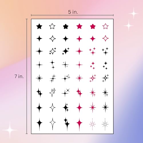 Tiny Y2K Temporary Tattoos | Realistic Waterproof Finger, Face, Hand Fake Tats | Festival, Bachelorette, Halloween, Birthday Favors, Accessories