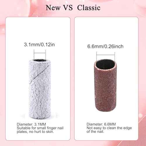 200 Pcs Nail Drill Bits Small Sanding Bands with 3.1mm Mandrel Bit, Mini Sanding Bands Nail File for Acrylic Gel Manicures and Pedicure (Zebra, 150 Grit)