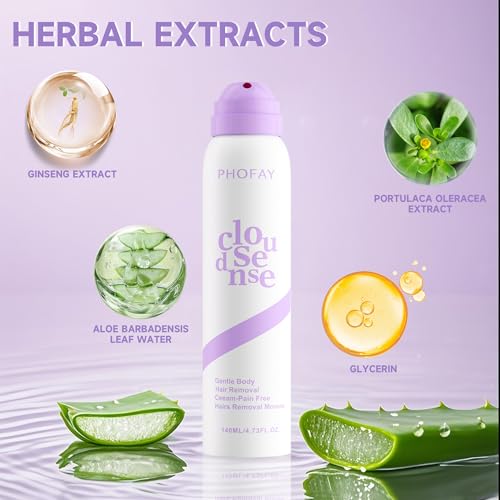 Hair Removal Spray for Sensitive Skin - Fast-Acting Aloe Formula
