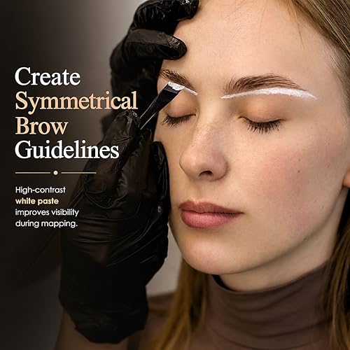 Eyebrow Mapping Kit with White Paste, 30m String & 2 Brushes
