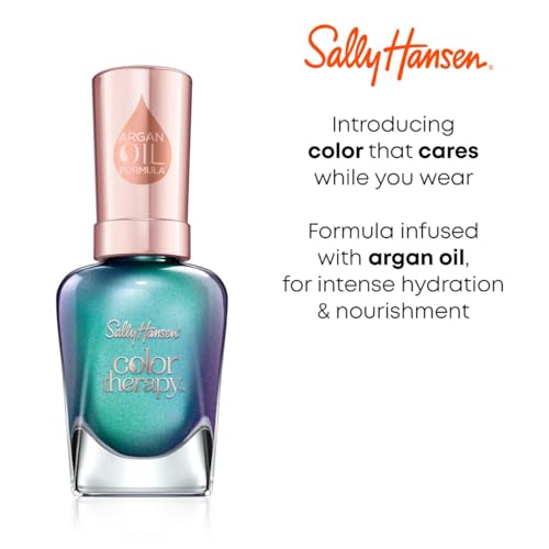 Sally Hansen Color Therapy High Gloss Top Coat 0.35 Fl Oz - Argan Oil, Long Lasting, Clear Nail Polish
