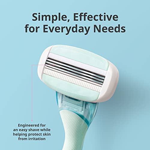 Dorco EVE3 Razor Smooth Touch¢â for Women, Includes 1 Razor Handle and 6 Long-Lasting Razor Blade Refills (Handle + 6 Refills)