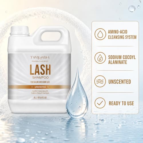 Unscented 2L Lash Shampoo Bulk Eyelash Extension & Sensitive Skin Cleanser