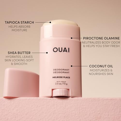 OUAI Melrose Place Travel Set - Aluminum Free Deodorant, Cleanser & Body Cream