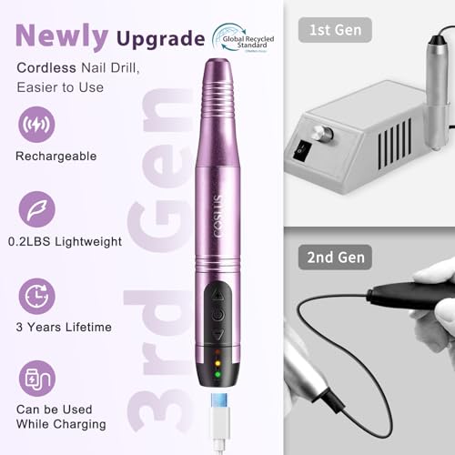 COSLUS C20 Cordless Nail Drill Machine | Electric Manicure Pedicure Kit