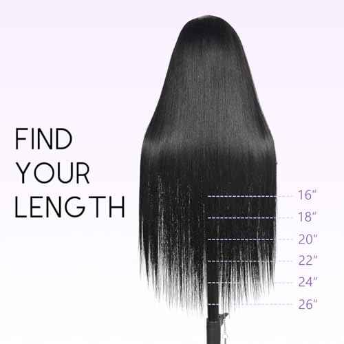 Full Lace Human Hair Wigs 16 Inch Glueless Straight Lace Wigs Human Hair Wig For Women 100% Handmade Invisible Full Lace Wig Natural Black