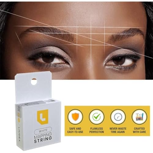 Pre-Inked White Ink - Eyebrow Mapping String ? an Essential Cosmetic Tool for Microblading and Waxing; Effective and Easy-to-Use White Ink Eyebrow Thread Brow Marker