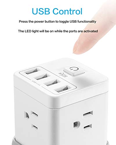 KMC Surge Protector Power Cube with 4 USB Ports