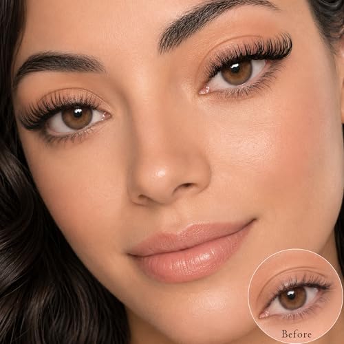 QUNETY Cat Eye False Eyelashes - 10 Pairs Fluffy Wispy Lashes