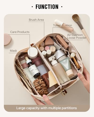 EACHY Large Makeup Bag, Waterproof Travel Cosmetic Organizer