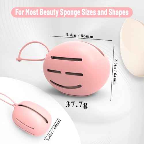 Silicone Makeup Sponge Holder, Triple-Sided Breathable Beauty Blender Case for Travel and Daily Use, Shatterproof Storage, Quick-Drying, and Fits Sponges - Pink