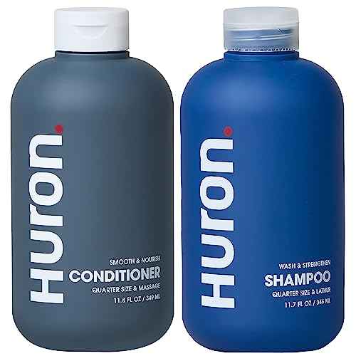 Huron Hair Duo | Nourishing Shampoo & Conditioner Set for Men | Cleanse, Strengthen & Hydrate | Sulfate-Free, Paraben-Free, Vegan | Designed for Daily Use on All Hair Types (2 Pack)