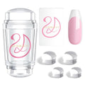 French Tip Nail Stamper Kit - 6Pcs Soft Silicone Nail Art Tool