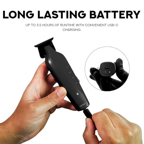 Supreme Trimmer Vader ST3778 ? Professional Cordless Barber Liner | 210 Min Runtime, 7000 RPM Motor, Zero Gap DLC T-Blade, USB-C Fast Charging | Beard, Hair & Body