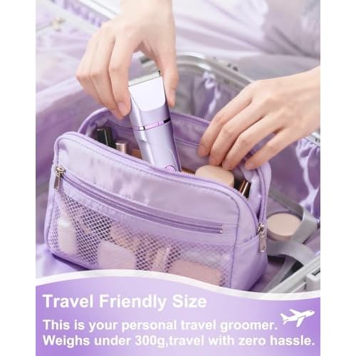 Bikini Trimmer for Women, 3-in-1 Electric Razors for Women, IPX7 Waterproof Rechargeable Cordless Pubic Hair Shaver for Ladies Bikini Pubic, Face, Underarms, Legs
