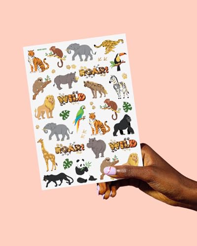 xo, Fetti Jungle Animals Temporary Tattoos - 56 Gold Foil