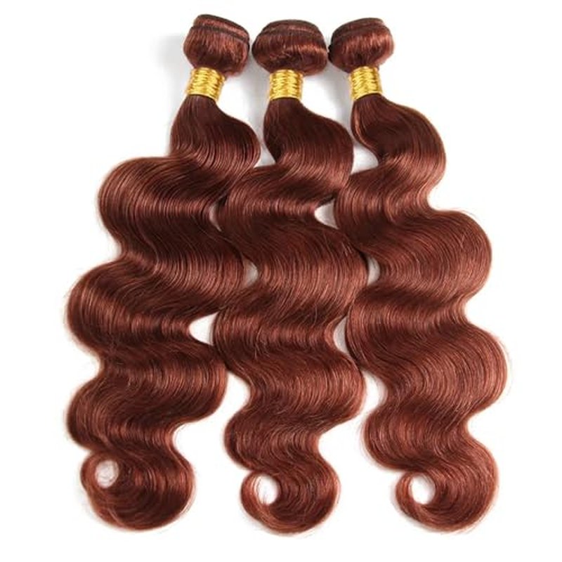 Fridnae 12-Inch Body Wave Human Hair Bundles - Color 33 Auburn Brown