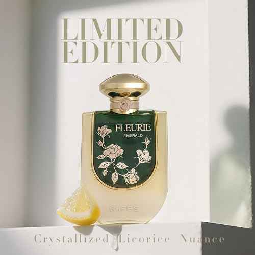 Riiffs Fleurie Emerald Women's Gourmand Perfume Eau de Parfum - Vanilla, Caramel, Floral, Lemon Luxury Scent with 24H Longevity | 3.4 Fl Oz 80% Vol Seductive Edible Fragrance