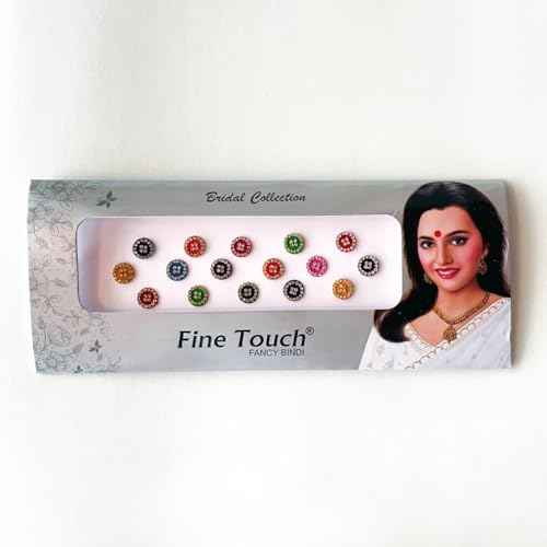 2 packs Bollywood Designer Bindis Premium Crystal Jewels Metallic Bindi Stickers Tattoos Forehead Tika (Round)