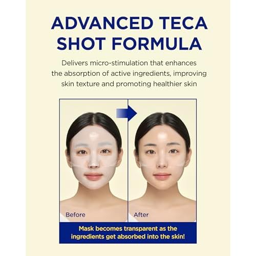 CKD Vita C Teca Hydrogel Face Mask (5 Pack) ? Korean Jelly Mask with Vitamin C & Centella Asiatica for Glass Glow Skin and Hydration.