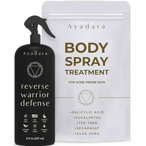 Bacne Treatment Body Spray, 8 fl oz, Cystic Back bacne Treatment Spray with Salicylic Acid, Tea Tree Chest, Butt and Body bacne Spray for Hormonal bacne, Bacne Treatment for Teens Adults, 2000 Sprays