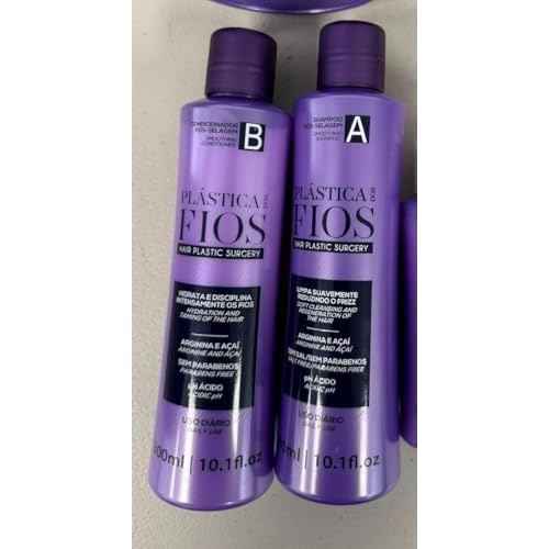 Plastica Dos Fios Home Care Kit- Maintenance Set Shampoo and Conditioner Hair Smoothing For All Hair Types, (2x300ml) Keratin Hair