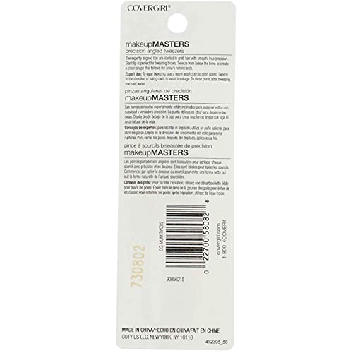 COVERGIRL Makeup Masters Precision Angled Tweezers, 1 Count (packaging may vary)