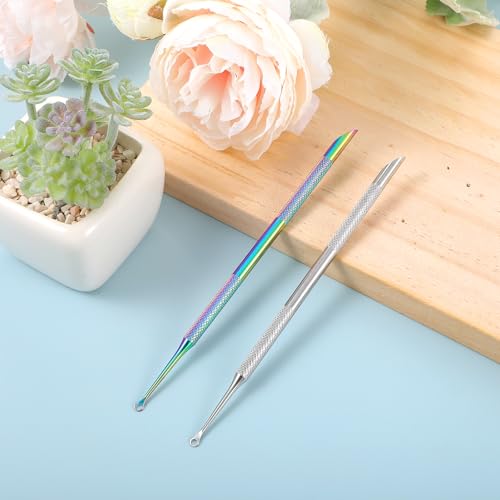 Dual-Ended Stainless Steel Cuticle Pusher & Nail Cleaner - 2 Pack