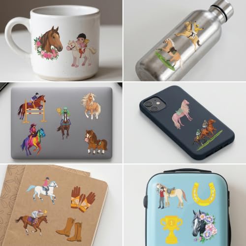 96 PCS Horse Racing Temporary Tattoos for Kids