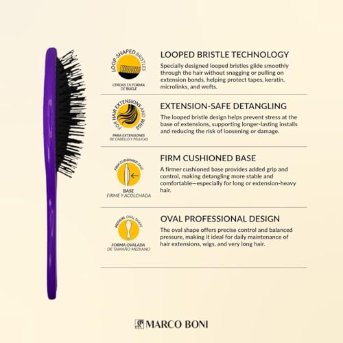 Marco Boni Professional Hair Extension Brush - Detangling & Gentle