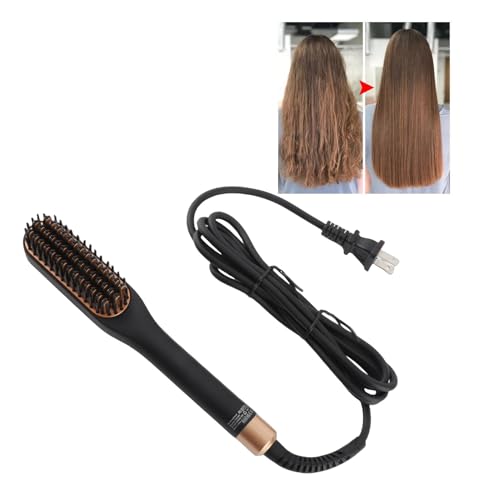 Beard Straightener, Heated Hair Straightening Brush with with 3 Adjustable Temps, Electric Beard Straightening Comb, Beard Comb, Multifunctional Beard Straightener Brush Unique Gifts for Men Women