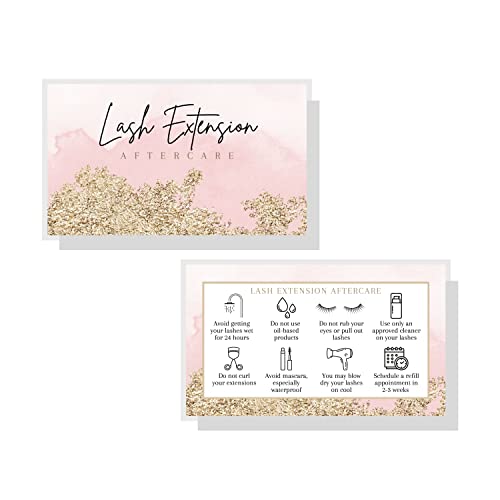 Lash Extension Aftercare Cards 50 Pack | Business Card Size