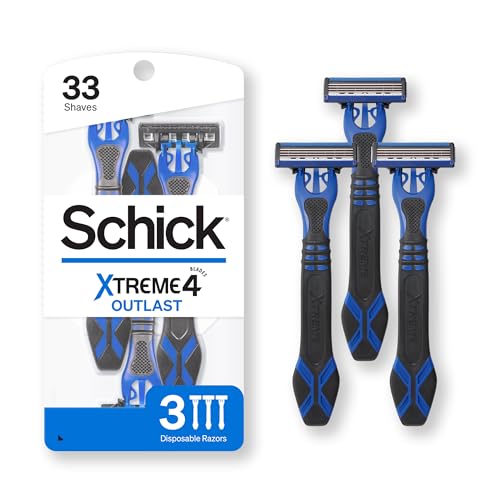 Schick Xtreme 4 Outlast Disposable Razor Pack of 3 for Men