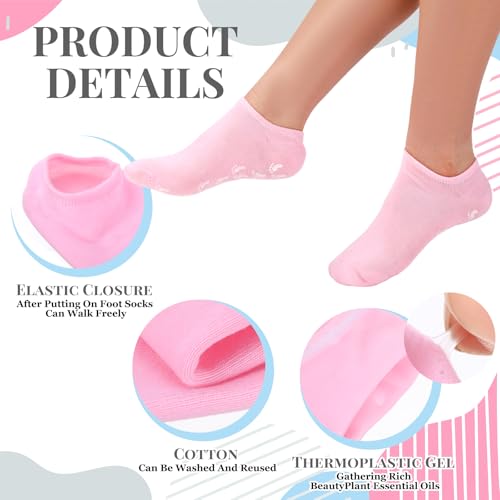 Cuffbow Silicone Moisturizing Socks - 4 Pairs for Dry Cracked Feet